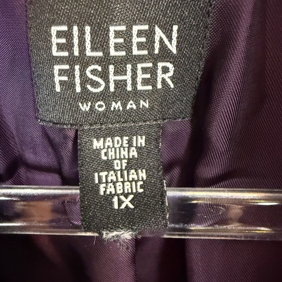 Eileen Fisher Purple Teddy Jacket with Stand-Up Collar - Picture 2 of 9
